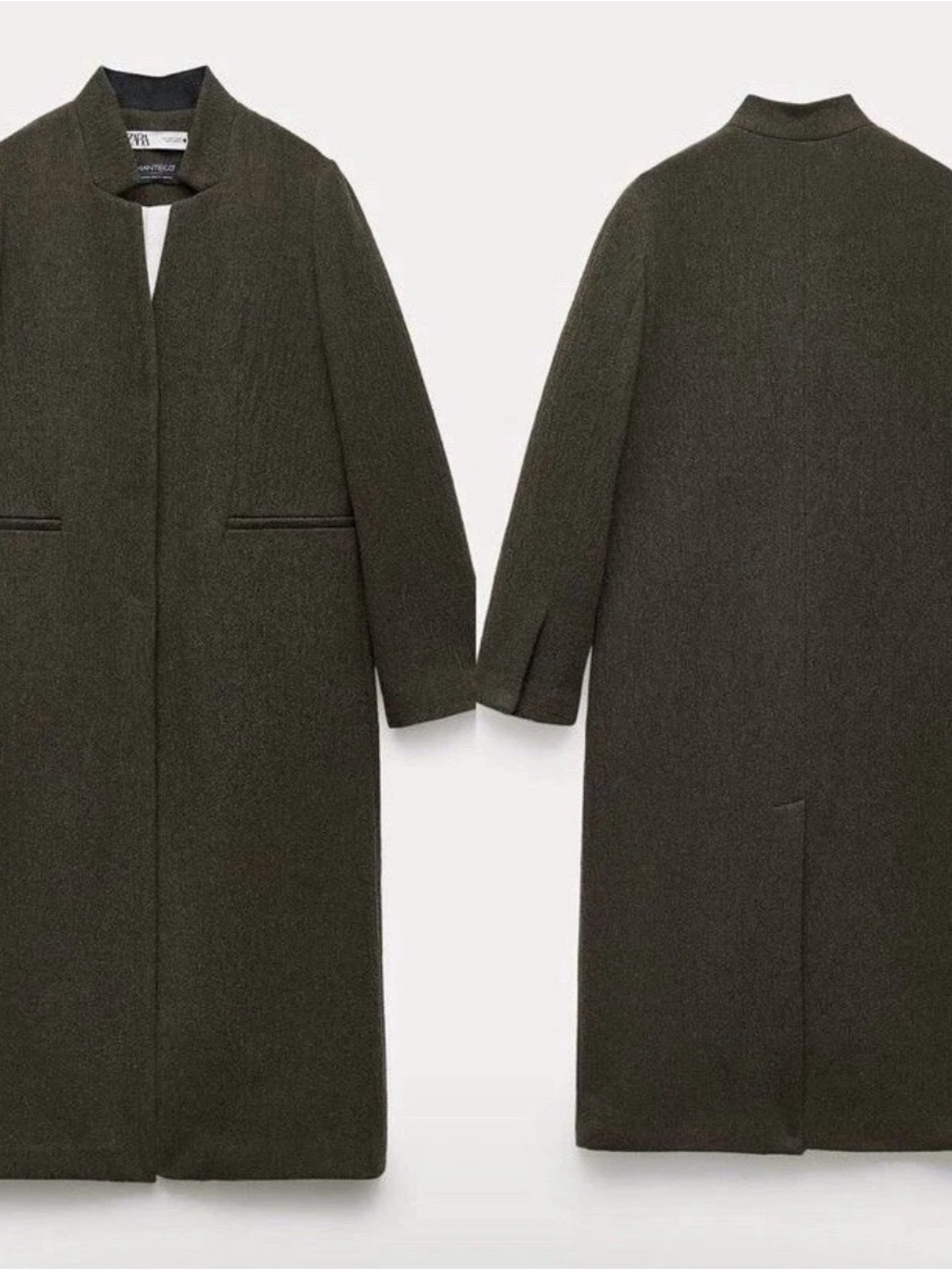 NWT ZARA MINIMALIST MANTECO WOOL COAT ZW COLLECTION | Large